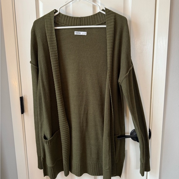 Sonoma Sweaters - Sonoma Forest Green Open Front Cardigan